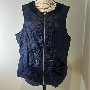 EUC Chicos Windbreaker Navy Blue Vest Size 3 (XL)